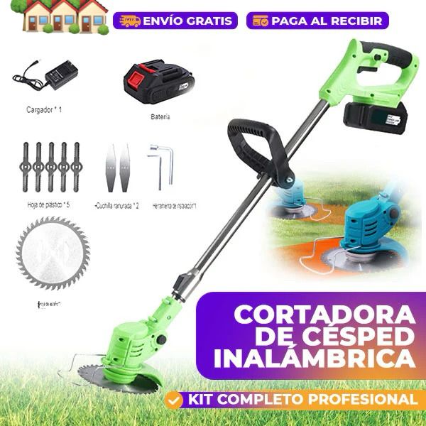 CORTA CESPED INALAMBRICA 2 BATERIAS 98V