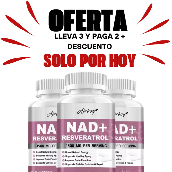 NAD+RESVERATROL 60 CAPSULAS - Redefina el Envejecimiento.